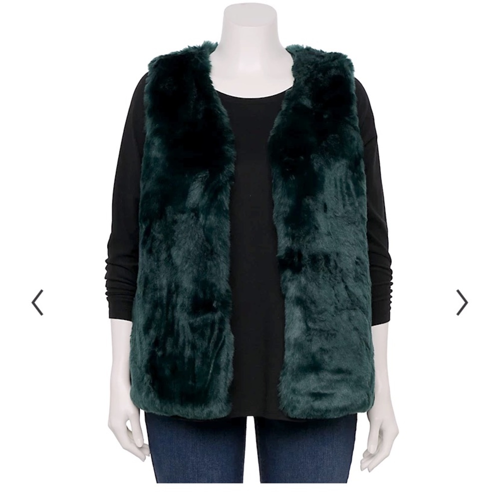 Plus Size EVRI™ Faux-Fur Vest NWT